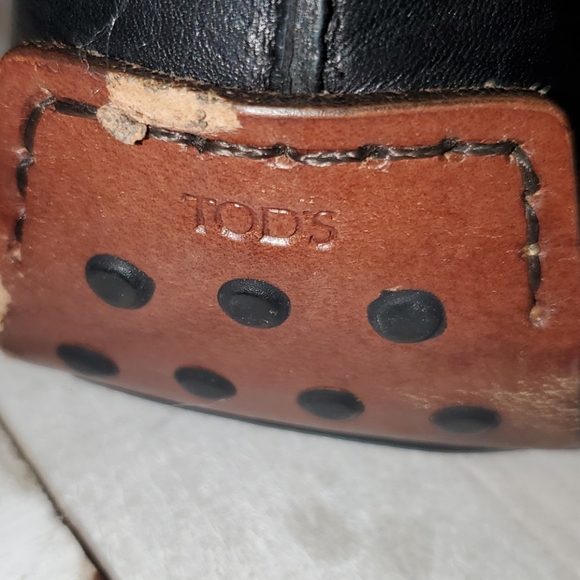 Tod"s S. 6 Black Leather Flat Driving Shoe Loafer - Picture 10 of 11